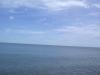 Full wide angle view of freighter on Lake Superior.