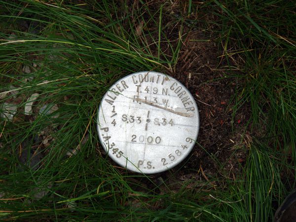 The survey marker. It appears to have suffered a gash but
		  is otherwise in good shape.