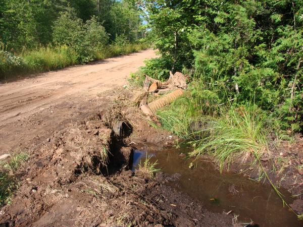 Old drainage pipes. Work had been done to replace many of these along McCloud Grade.