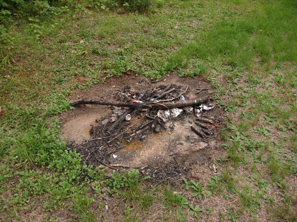 Fire spot along "the loop".  Trash can be found everywhere, unfortunately.