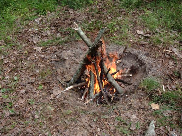 First fire in the new firepit.