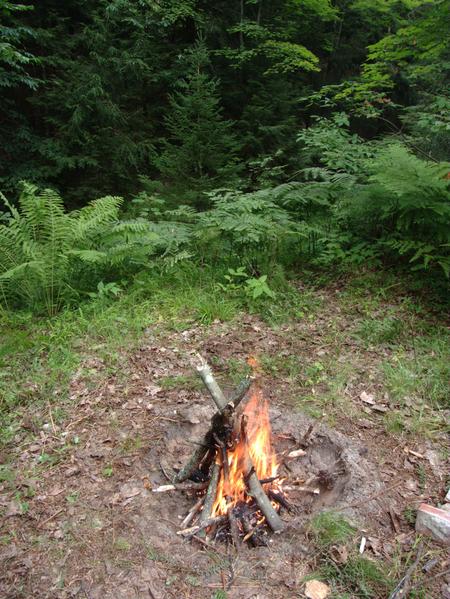 First fire in the new firepit.