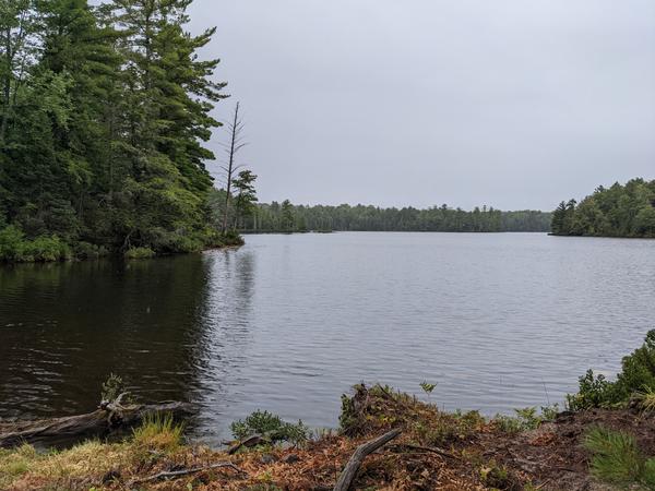 North Lake in the rain.