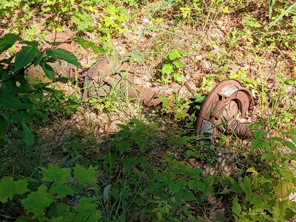 Railroad car axle near the logging roads on the other side of McCloud Grade.