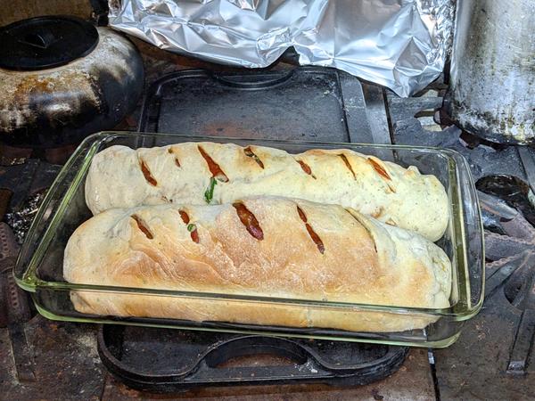 Stromboli cooked at the Cabin.