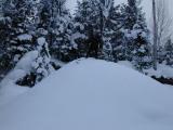 Me on top of a snow covered dirt mound