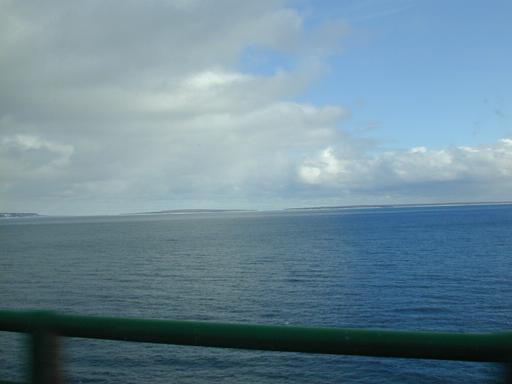 View from the bridge on a rare sunny, calm day.