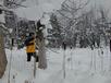 Matt snowshoeing through the marsh.