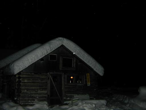 The kitchen at night.