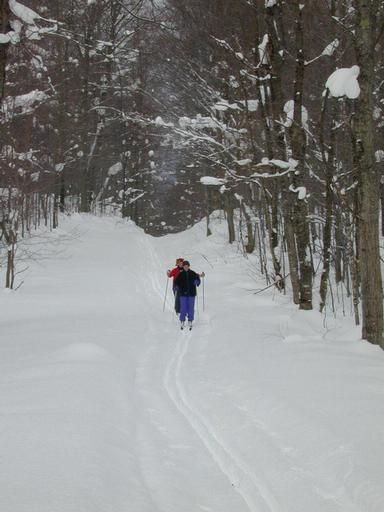 Vittoria and Amelia skiing.