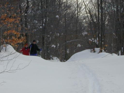 Vittoria and Amelia skiing.