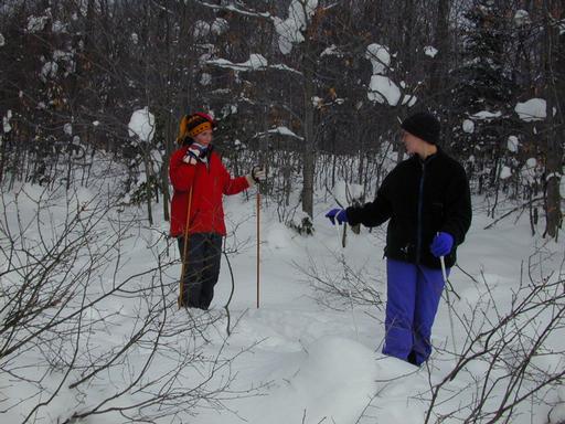 Amelia and Vittoria taking a break from skiing.