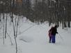 Amelia and Vittoria skiing.