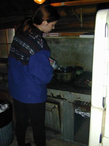 Vittoria making lunch.