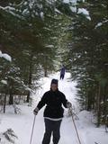 Amelia and Jon skiing.