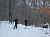 Amelia and Jon skiing.