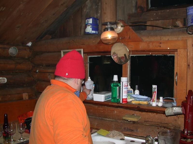 Jon preparing to do the dishes.