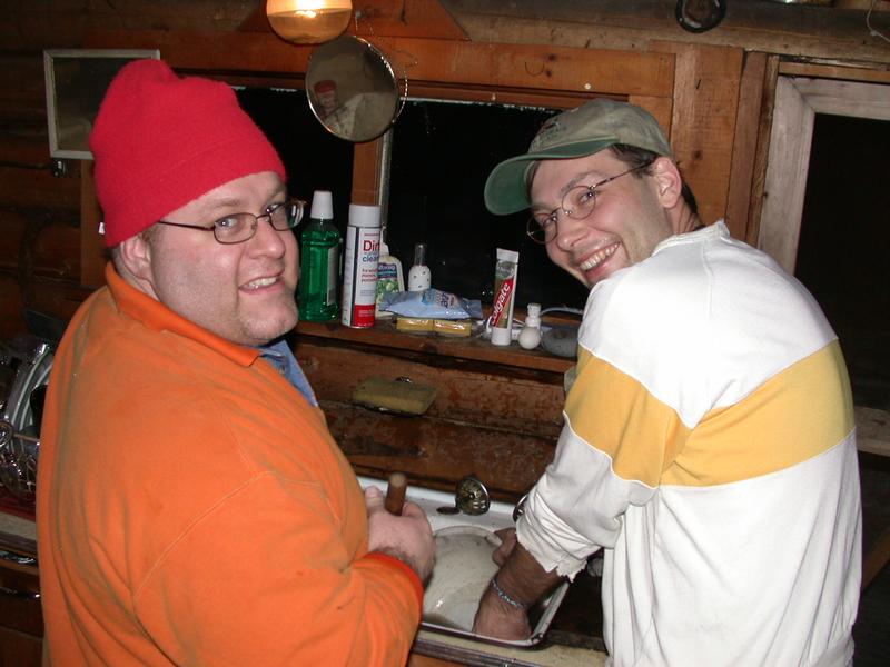 Jon and I trying to get the drain unfrozen.