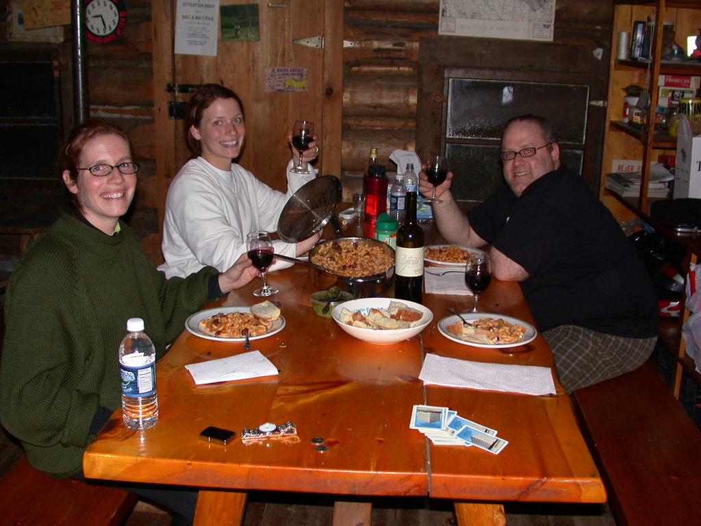 Amelia, Vittoria, and Jon with another exceptional dinner.