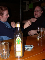 Amelia and Jon having fun in the shadow of Old Krupnik.