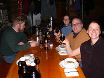 Bill, Amelia, Jon, and Vittoria ready for dinner.