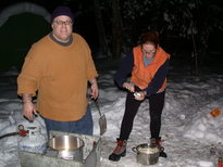 Jon and Amelia frying donut.