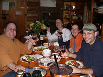 Jon, Vittoria, Amelia, and I eating black beans and rice.