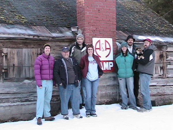 All of us outside the cabin just before leaving.