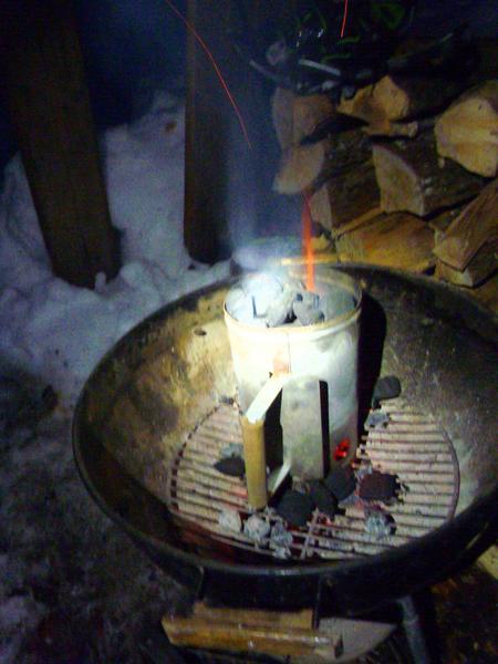 Starting the grill for pizza (yes, pizza).