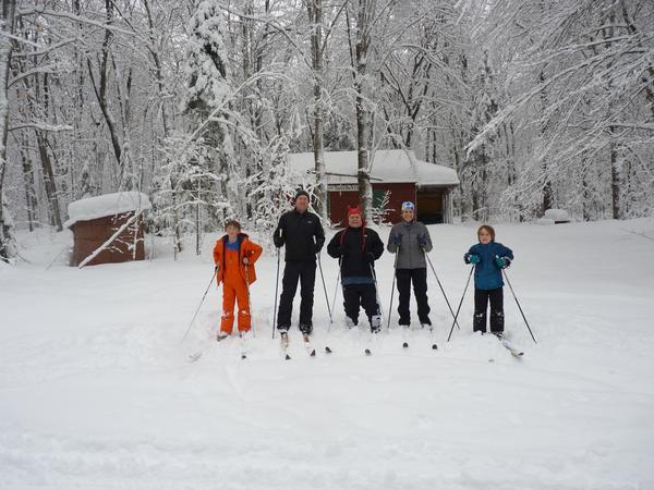 Frankie, Bill, Jon, Amelia, and Teddy by the Lucky Buck.