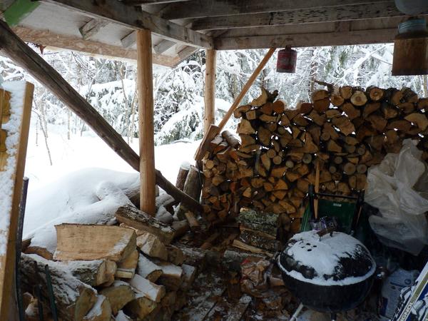 State of the woodshed after out trip.