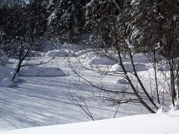 Frozen river near the Lucky Buck camp.