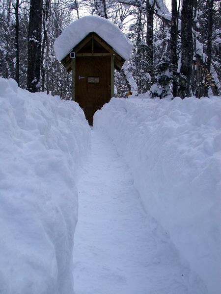 The "tunnel" dug to the outhouse.