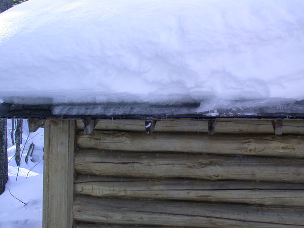 Water flowing freely after some ice dams removed.