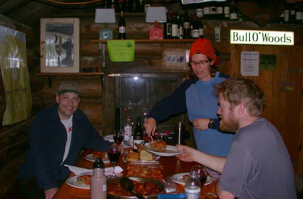 Bill, Amelia, and Craig at dinner.