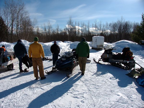 Loading up at the parking area.