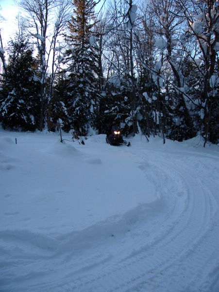 Jon flattening the path near the Cabin.