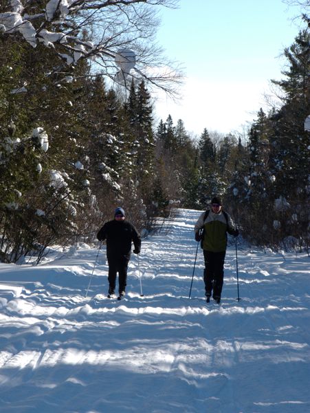 Jon and Bill skiing along McCloud Grade.