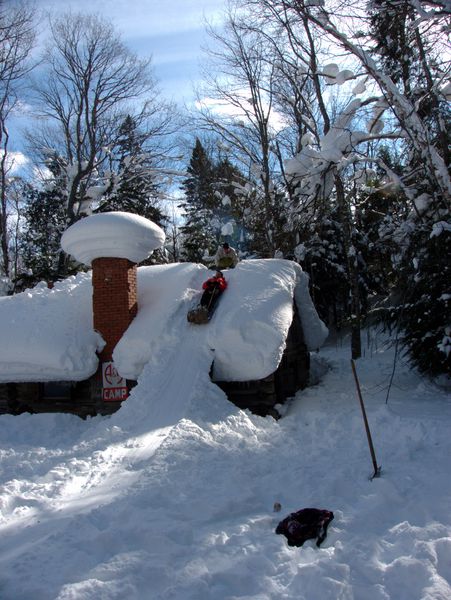 Bill sending Ed down the toboggan run.