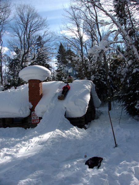 Bill sending Ed down the toboggan run.