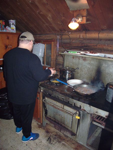 Jon making a huge breakfast (as usual).