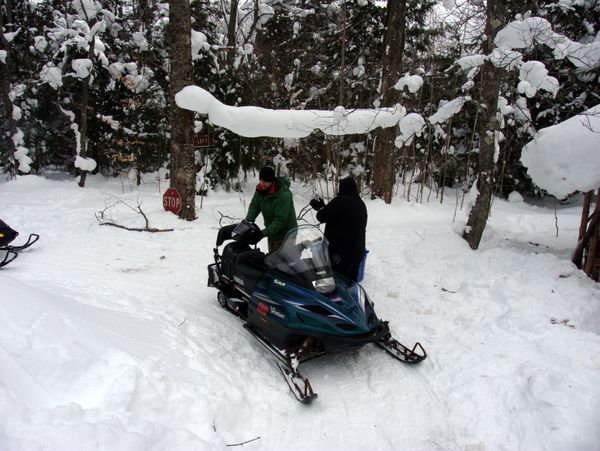 Paul and Jon readying for the return trip to the parking area.