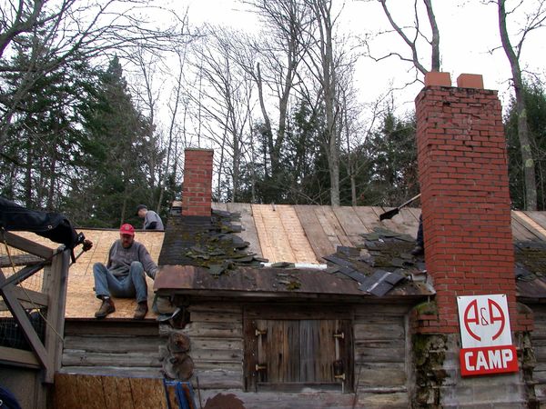 Most of the shingles removed.