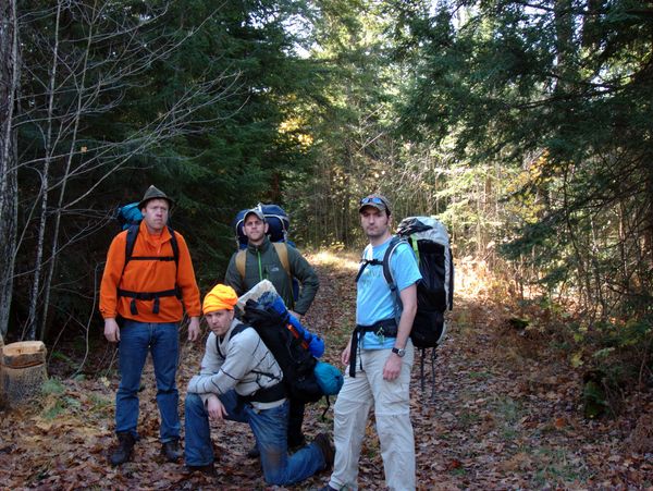 The Detroit crew posing before adventure camping.