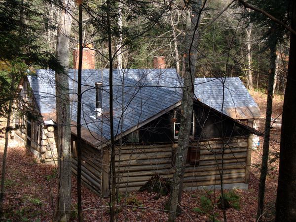 The back of the cabin from the ridge.