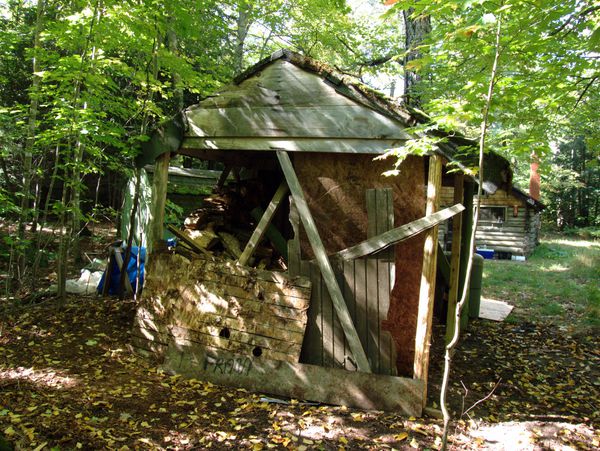 Back of wood shed.