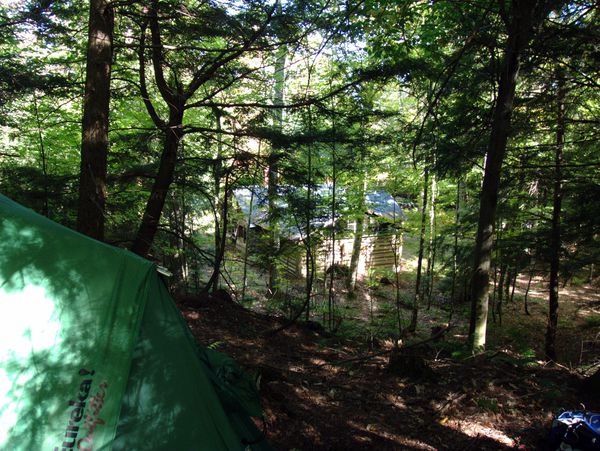 View of the Cabin from my tent in Camp A&A heights.