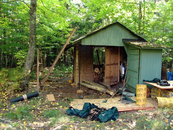 Work on the wood shed.