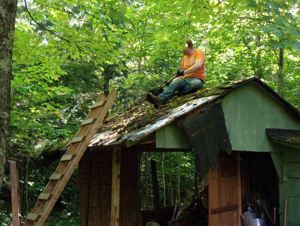 Bill working on the roof.