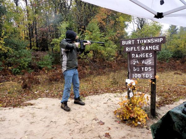 Arthur shooting at the rifle range.